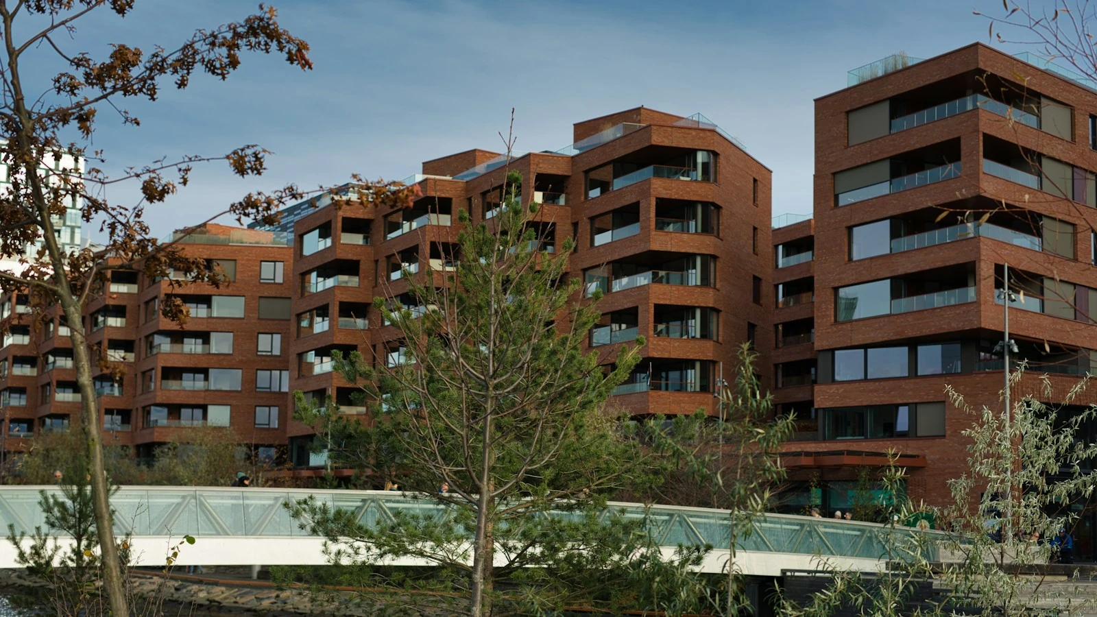 A modern low rise multi-unit residential building
